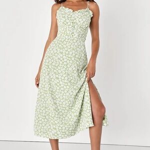 Lulu's Green Floral Dress